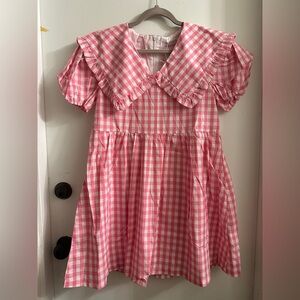 The truffle pink white gingham mini dress small valentines